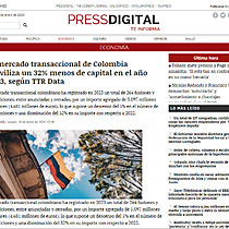 El mercado transaccional de Colombia moviliza un 32% menos de capital en el ao 2023, segn TTR Data